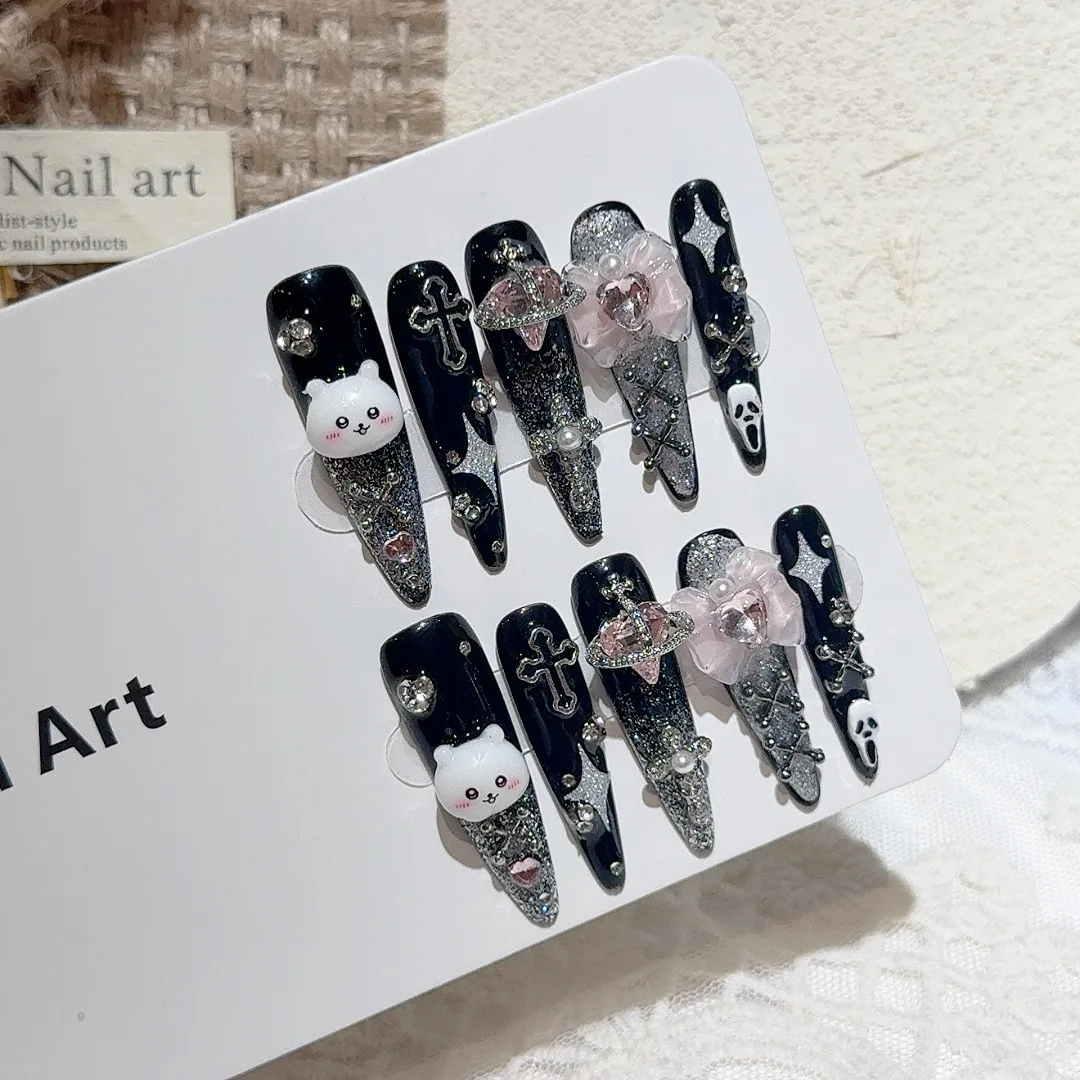 

Chiikawa manicure hot girl manual Removable Exquisite jewelry kawaii press-on nails cosplay Props decorate patch Birthday Gift