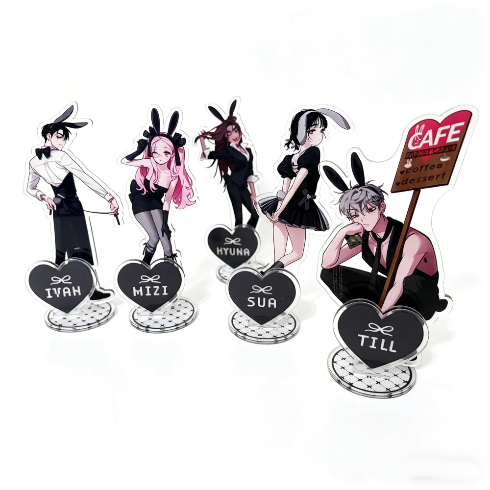 Alien Stage Acrylic Stand Keychain 15cm Ivan Mizi Hyuna Sua Till Bunny Cafe Ver. Desktop Decor Kawaii Fans Gift