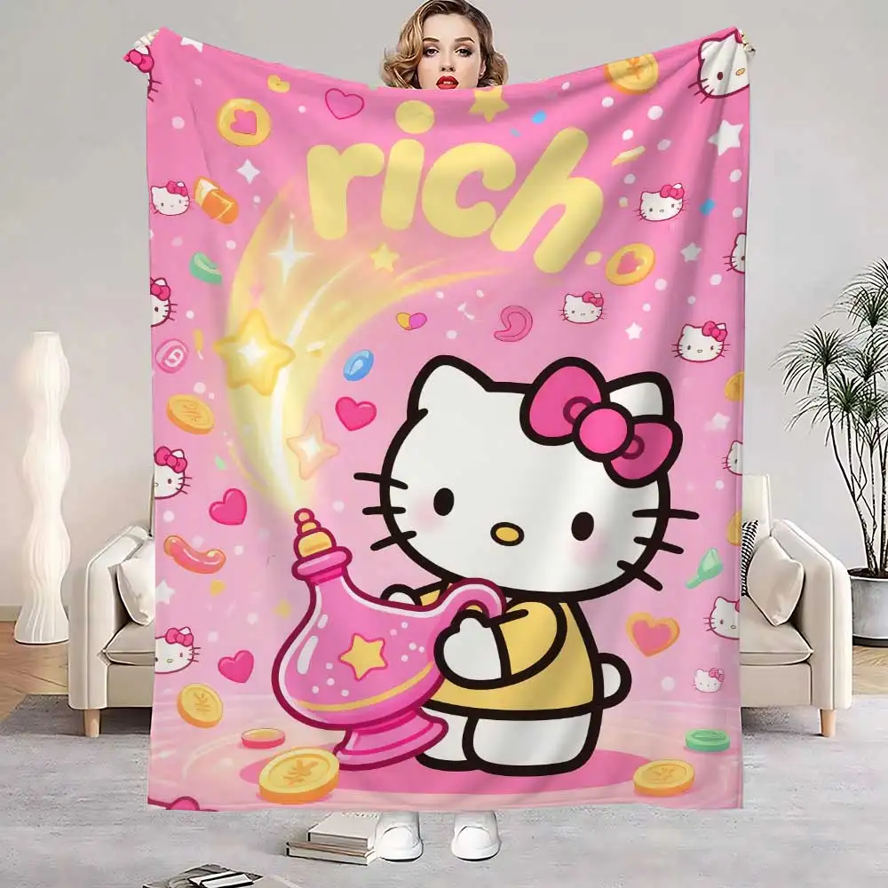 Кавайное розовое волосатое одеяло с котенком для декоративного дивана, теплые зимние одеяла, домашнее покрывало на кровать, украшение для спальни, плед на колено