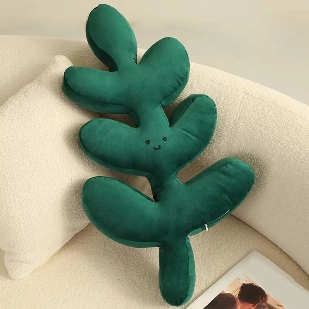 New Cartoon Creative Leaf Green Plant Leaf Back Cushion Adult Pillow Cushion Home Indoor Decor Seat Pad