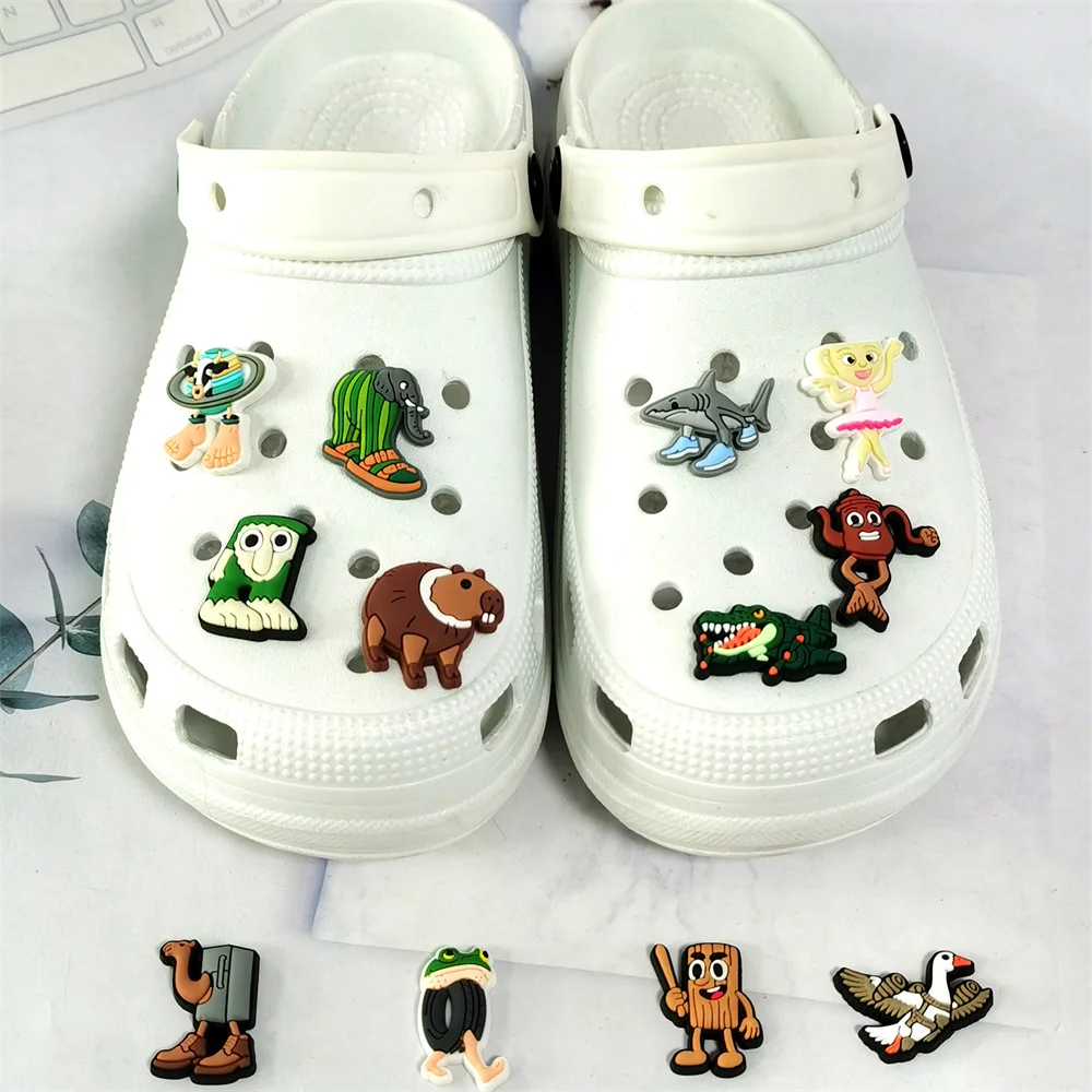 13/50pcs Italian Brainrot Funny Animal Shoe Charms Accessories Children Shoe Decorations Fit Wristband Clogs Sandal Kids Gifts image 3