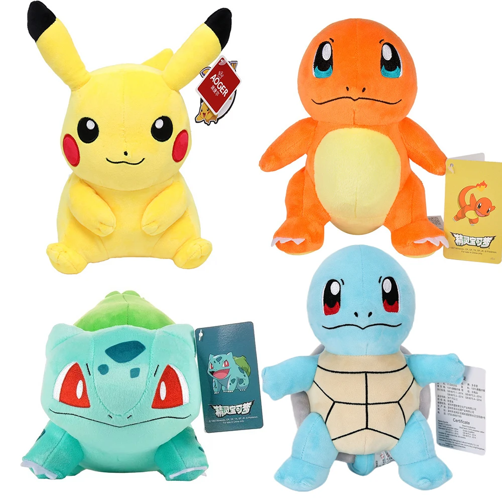 Pokemon Pikachu Gengar Plush Toy Charmander Bulbasaur Squirtle Snorlax Eevee Mew Charizard Cartoon Stuffed Doll Christmas Gifts