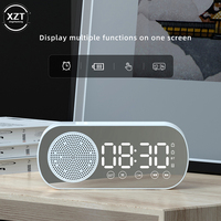 New Wireless Bluetooth-compatible Speaker Mirror Clock Dual Alarm Clock Support TF Card FM Radio HIFI Music Mini Soundbar