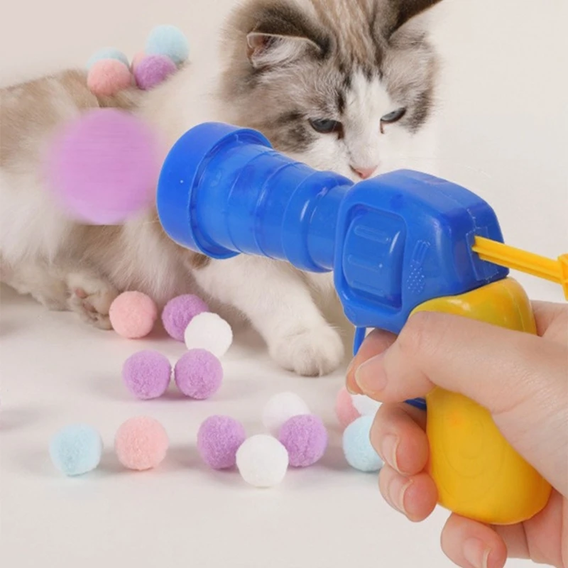 100 Pcs Small Pompoms for Cat Colorful Balls Launching Machine Soft Balls Soft PomPoms Balls Set of 100 Dropship