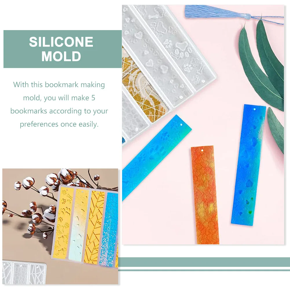 

Rectangle Silicone Bookmark Mold DIY Craft Epoxy Resin Tassel Easy Clean Durable Premium Material Molds for Epoxy Resin