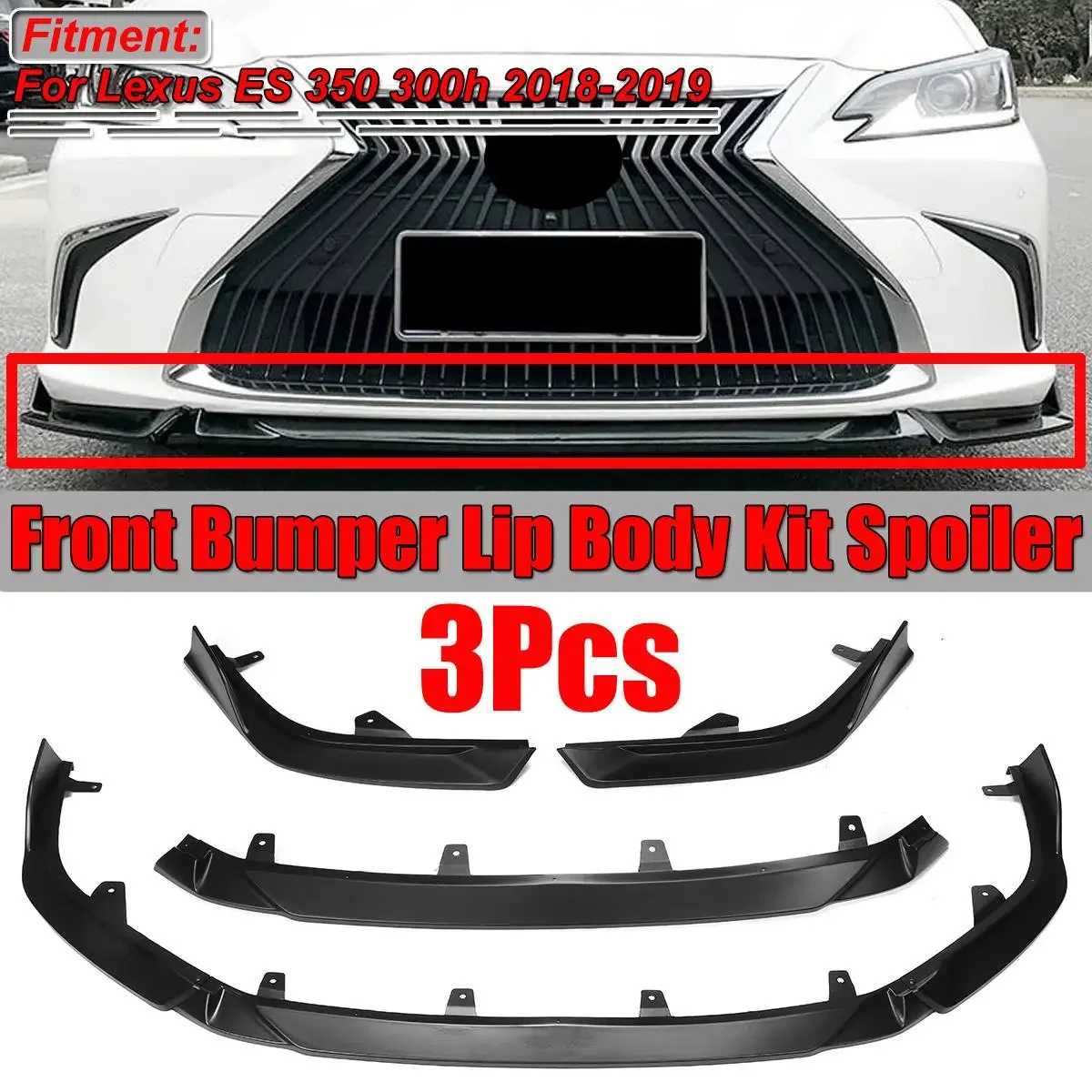 

For Lexus ES Front Lip Car Front Bumper Splitter Lip Spoiler Diffuser Body Kit For Lexus ES 350 300h 2018-2019 Car Accessories