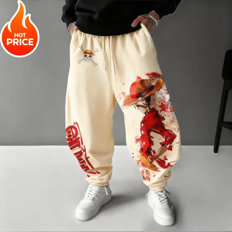 Luffy Ace Sabo One Piece New Harajuku Men Winter Sports Pants Streetwear Women Streetwear Casual Leggings Sweatpants Unisex Bot view 2