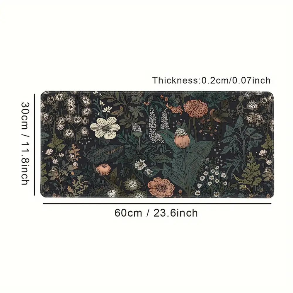 Hot Sell Desk Mat Botanical Green Floral Plant Mouse Pad Large Non-Slip Keyboard Mat with Lock Edge Office Gaming Accessories