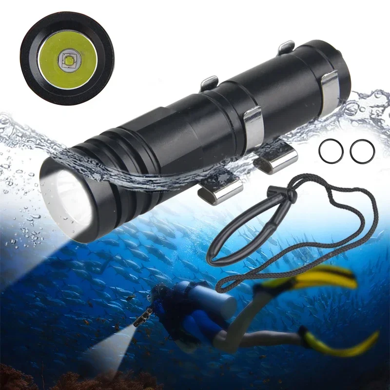 LED Diving Light Highlight Torch white/red/blue Light Tactical Diving Flashlight Underwater 80M Waterproof Video Camera Light