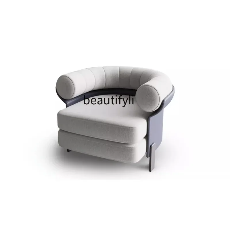 

S Italian Minimalist Cotton and Linen Fabric Couch Light Luxury Living Room Modern Minimalist Leisure Chair Armchair furniture