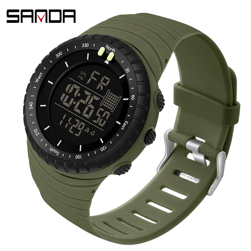 

SANDA Original Brand Mens Wristwatches Luxury Chronograph Stopwatch Military Watch for Man Waterproof Clock Electron Men Watches