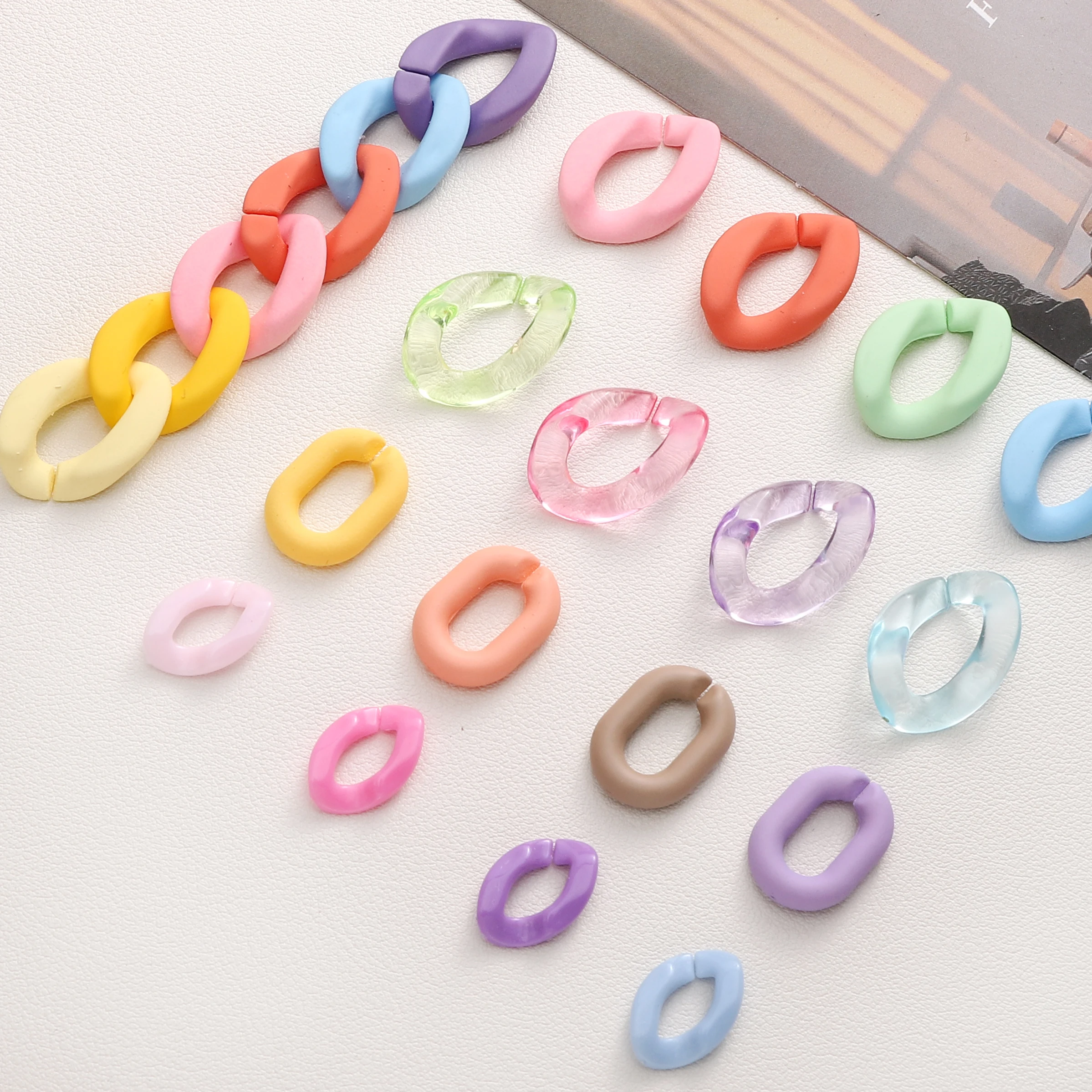 5-50pcs Acrylic Chain Clasps beading Buckle Beads Earrings beads Necklace Jewelry Making DIY bags Gifts Craft Accessories