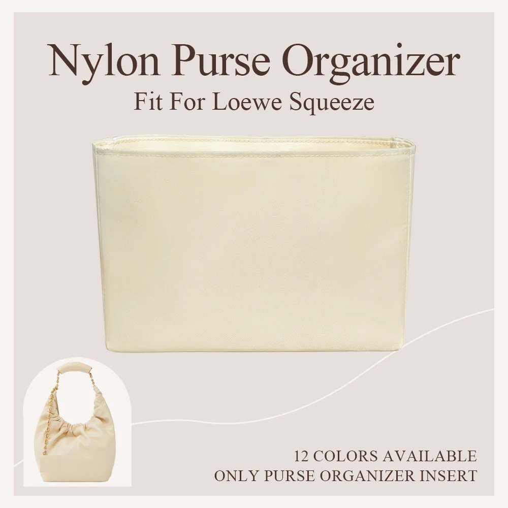 Nylon Purse Organizer Insert Fit for Loewe Squeeze Handbag Durable Inner Liner Bag Insert Cosmetics Inside Storage Bag In Bag