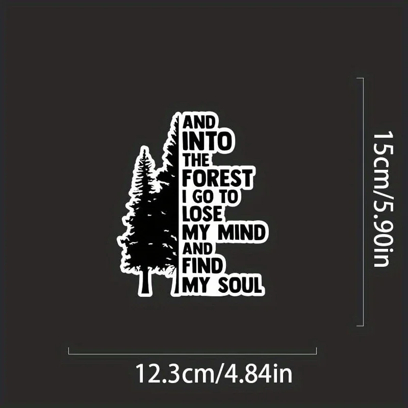 

Виниловая наклейка "Into The Woods I Go To Lose My Mind & Find My Soul" (1 шт.), водонепроницаемая, прочная, для автомобиля и повседневного декора.