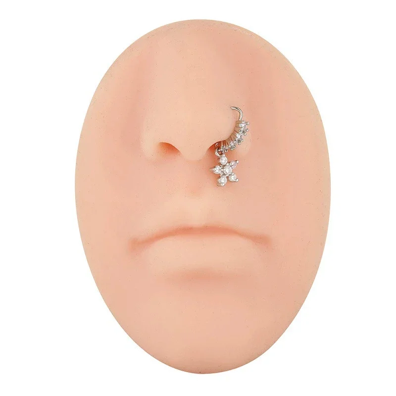 Зажим для пирсинга, зажимные кольца, шпильки для носа, кольцо в носу, манжеты, украшения для тела для женщин, новый тренд, сердце, звезда, цветы, бабочка