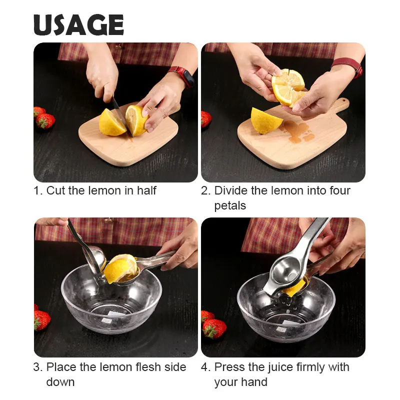 Estrattore manuale di succo in acciaio inossidabile Clip di limone per uso domestico Pressatura di frutta Accessori da cucina Forniture per la cucina di casa