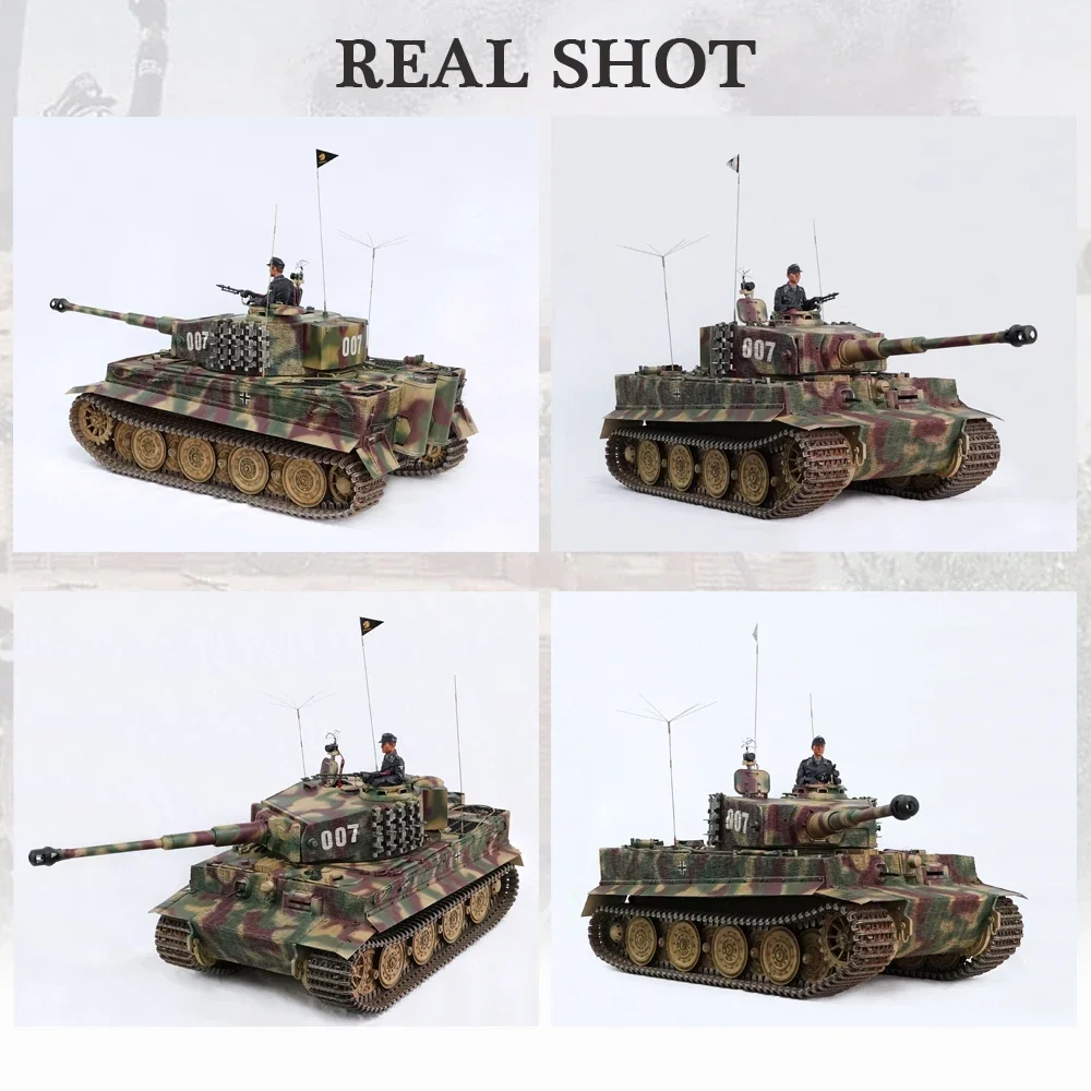 RC Metal Tank 1/10 Remote Control German Tiger Tank RTR World War II Heavy Tank Simulation Model Toys