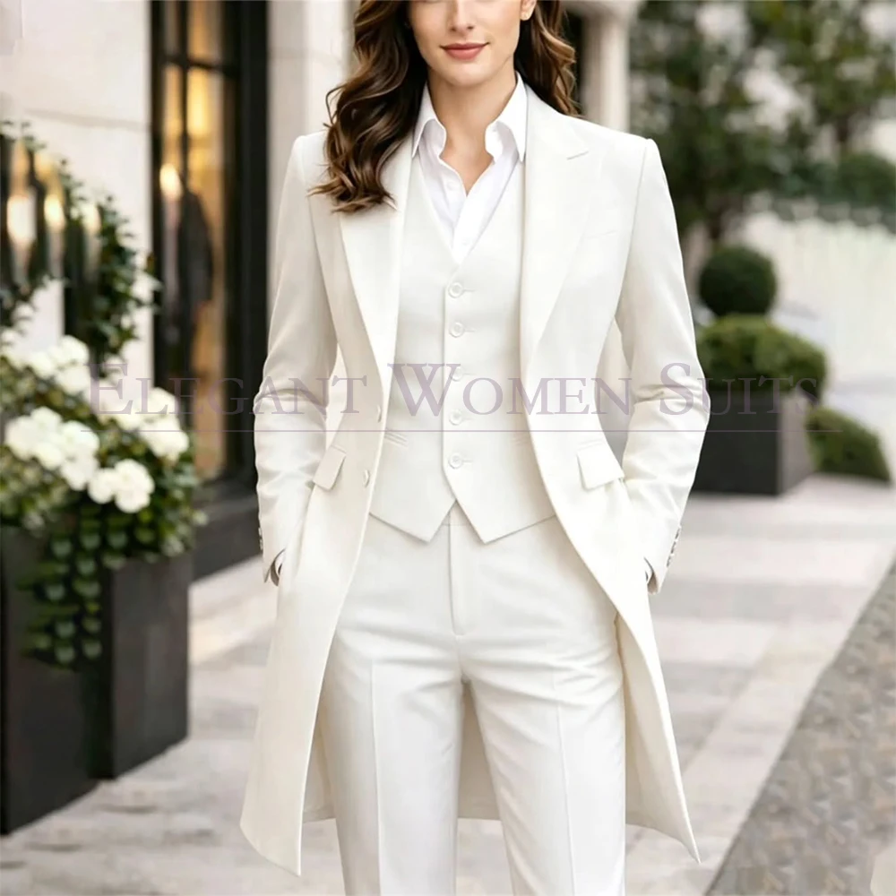 Elegant Women's Suits Blazer High Quality Single Breasted Notch Lapel Slim Fit 3 Piece Jacket Pant Vest Customized Office Blazer