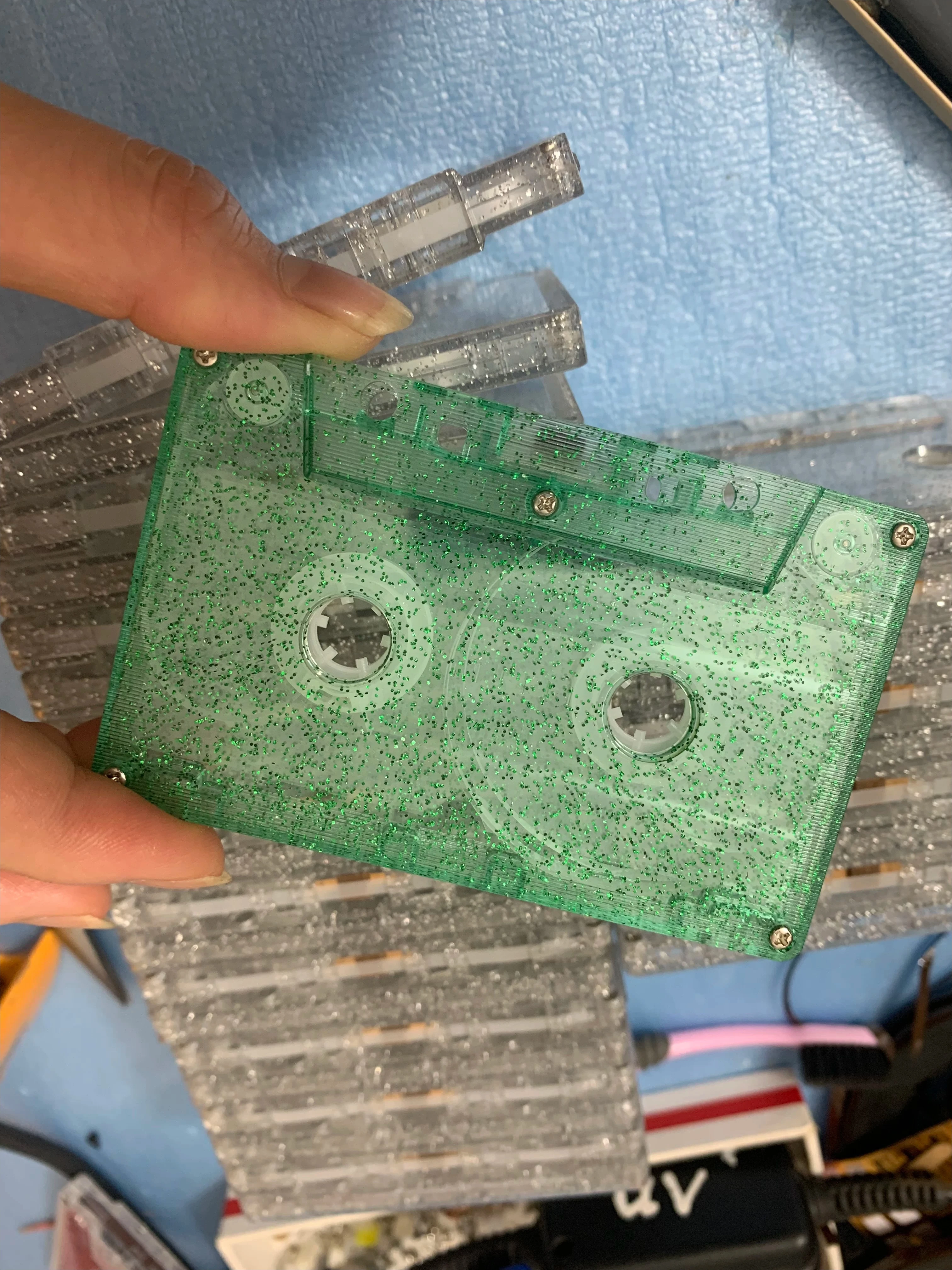 Brand New Thickened Color Grade 2 Audio Cassette Tape 60 Minutes Green Dot Pink 10pcs