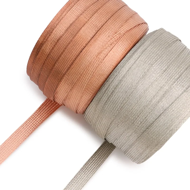 2-10m Expandable Copper Braided Sleeve 4mm - 28mm Pure Copper Tinned Copper Wire Cable Protect Shielded Signal Metal Sheath
