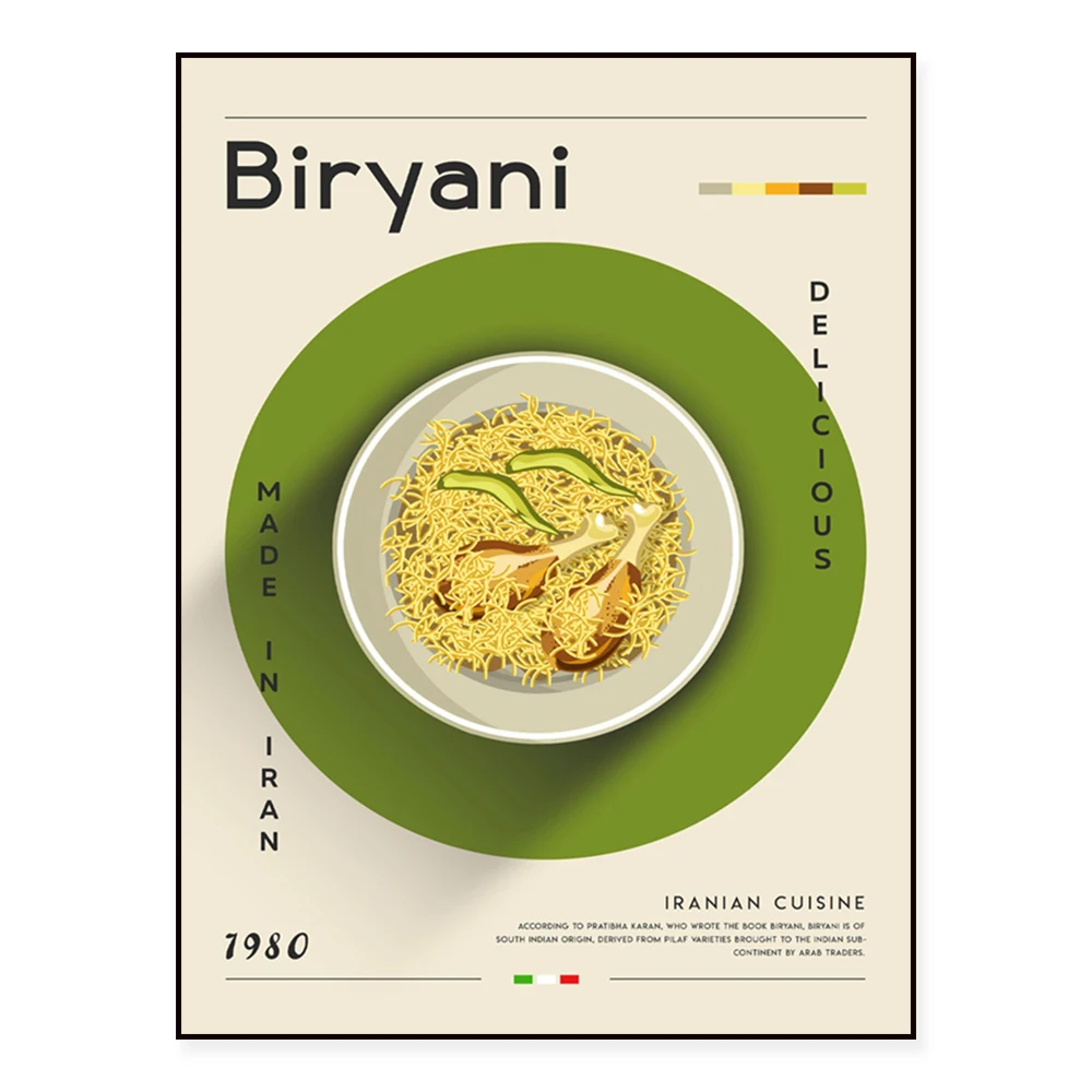 Ramen, Ceviche, Noodle Soup, Thai Tom Yum, Pho Soup, Poutine, Iranian Biryani, Varenyky Ukrainian Food Poster, Kitchen Decor