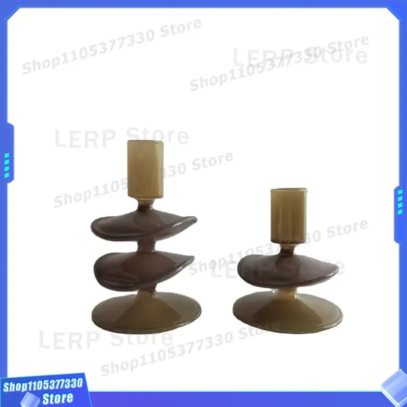 Wholesale Elegant Handmade Glass Candlestick Set Wedding Home Decor Stand Lantern Holder for Jar Votive Pillar Taper Candles