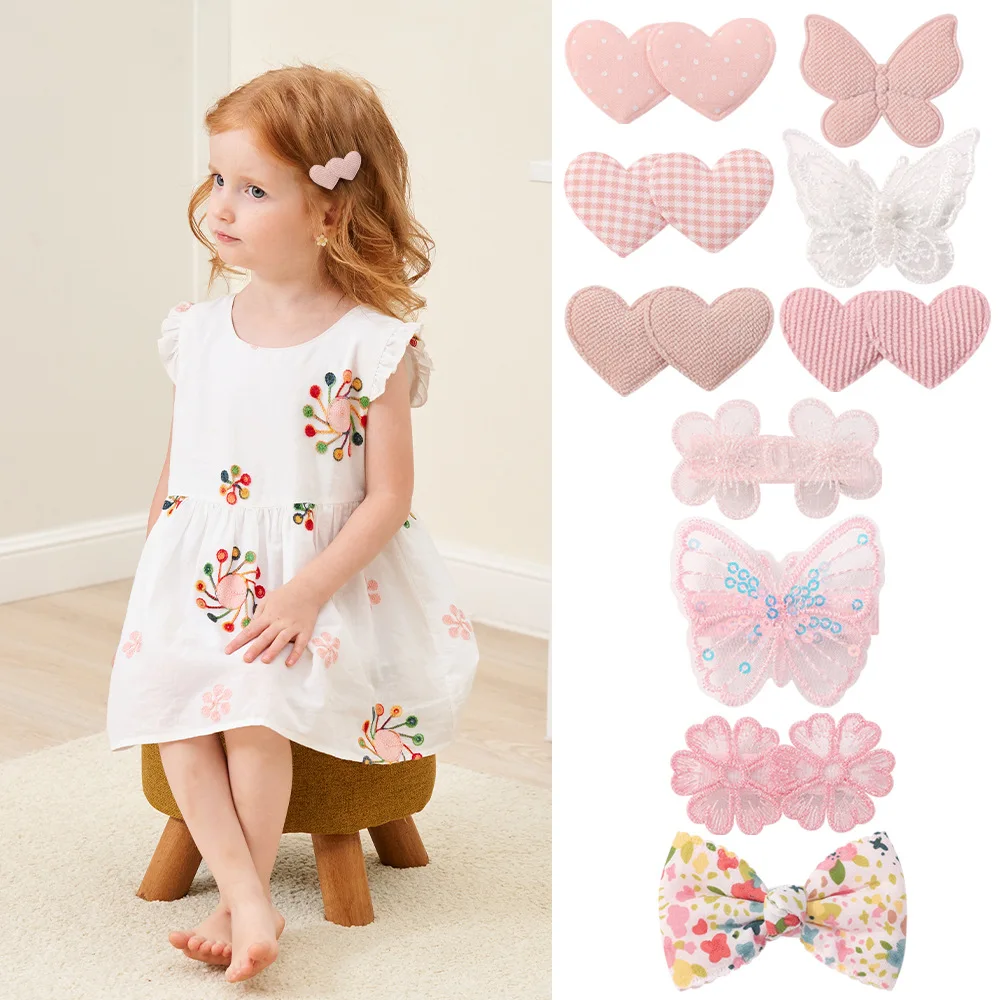 

Популярные розовые пастельные заколки для волос в форме бабочки с очаровательным дизайном в виде сердца для маленьких девочек