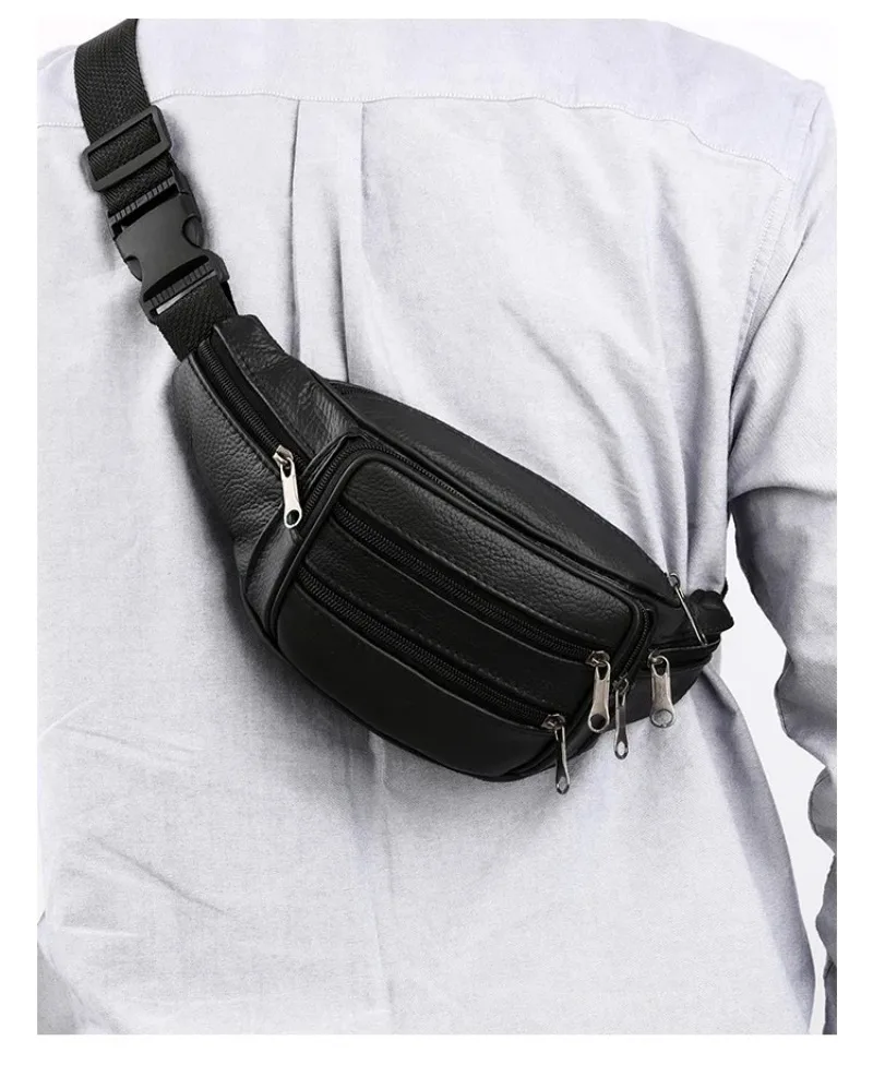 Umhängetasche Luxuriöses Design Langlebige Taschen Brusttasche Business Herren-Handtasche Schultertasche Herren Echtleder Brusttaschen – Detail 7
