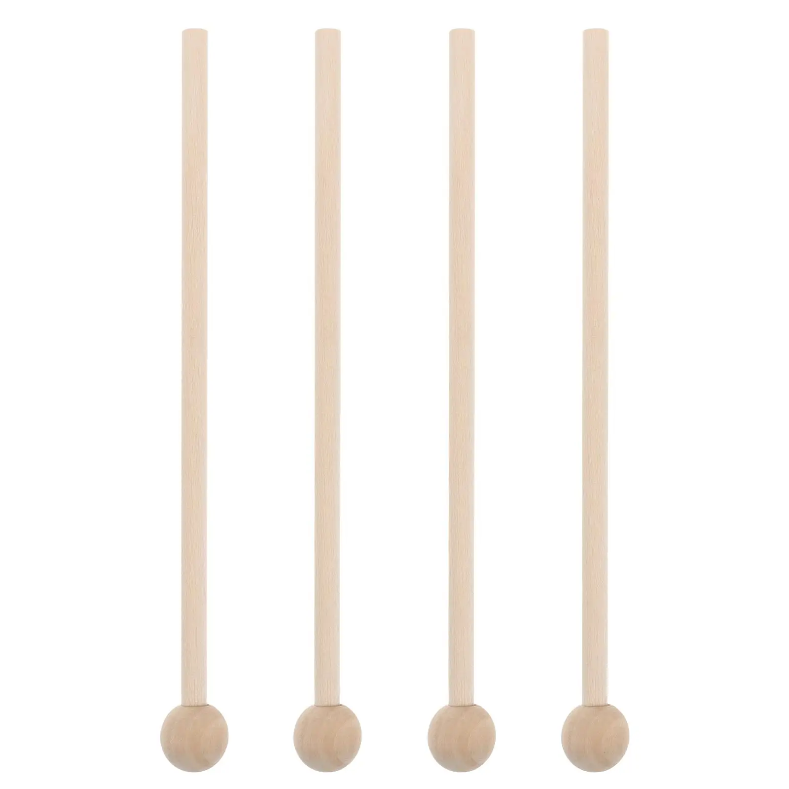 

2 Pairs Wooden Drumsticks Beige Comfortable Grip Enhanced Sound Portable Design Solid Wood Musical Accessories