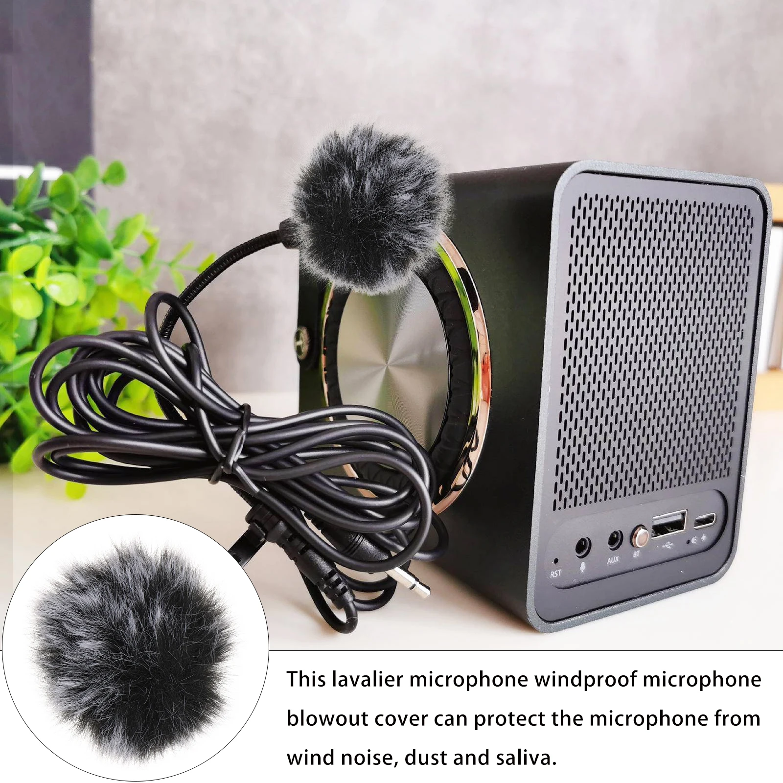 

2pcs Windproof Microphone Covers 5MM Black Grey Tips Dustproof Noise Reduction Protective Mic Guards Recording Accessories