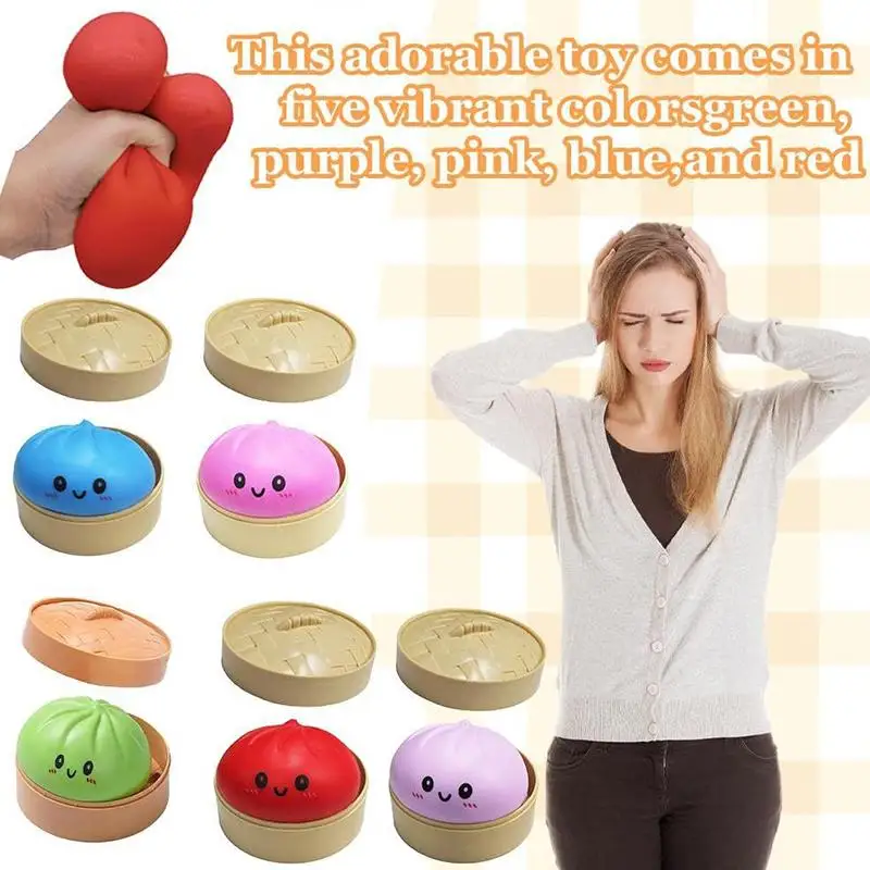 Squishy Dumpling Slow Rebound Pressure Ball Simulation Stress Relief Toy for Home Office Children Gift