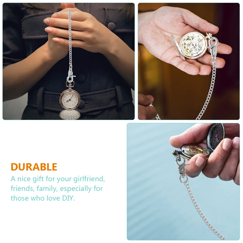 

2pcs Decorative Pocket Watch Delicate Jeans Chains Wear-Resistant Hanging Chains For Clothing Purse Handbag Stylish Lightweight