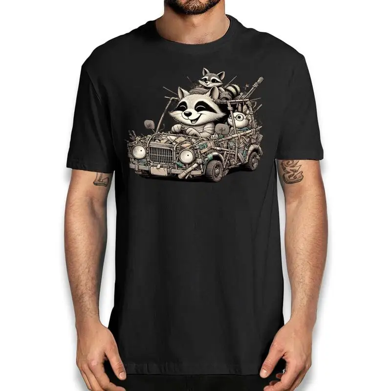 

Забавная футболка с изображением енота сборной мусора, юмор животных