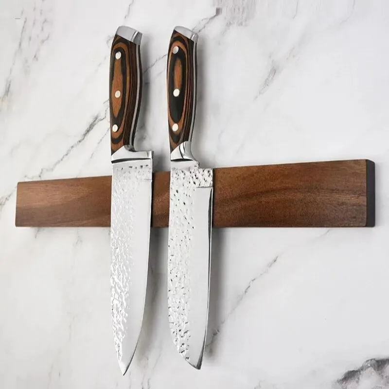 Magnetic Knife Strip for Wall,Knife Holder for Knives, Black Walnut Wood, Wall Mount, For Kitchen Utensils, Knives and Tools