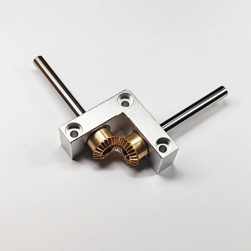 Mini Right Angle Commutator Micro 90 Degree 1:1 Bevel Gearbox DIY Self-Assembly Model Drive Box Out Shaft Diameter 4MM/5MM