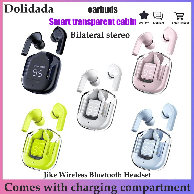 2688 Geek Wireless Bluetooth Headset Transparent Screen TWS Bilateral Stereo in-Ear Suitable for Jerry 6973D4 with Charging Box