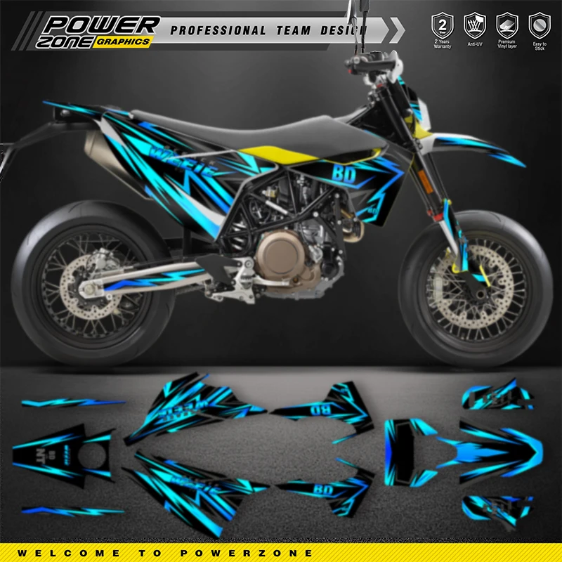 PowerZone Custom Team Graphics Decals Stickers Kit For Husqvarna Decal 15-20 701 SUPERMOTO ENDURO 2015-2017 2018 2019 2020 021