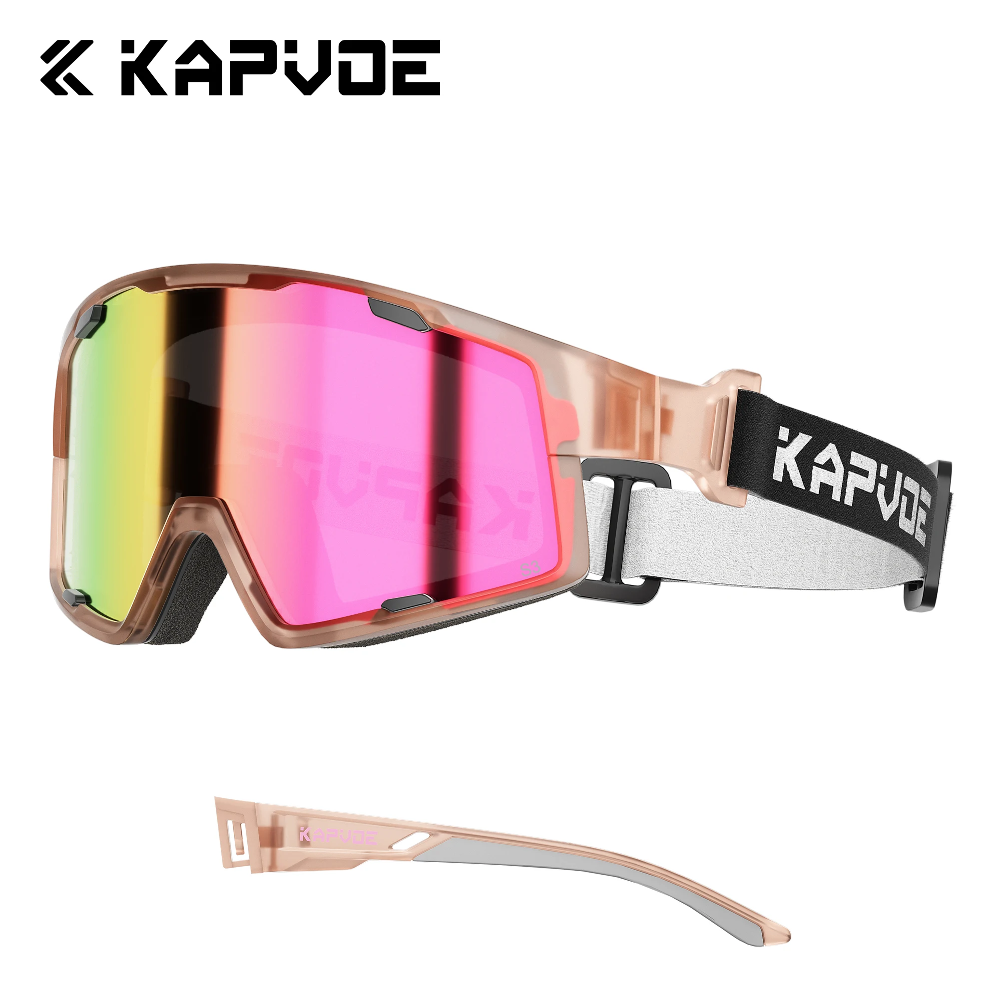 Kapvoe Skibrillen für Herren, beschlagfreie Gläser, UV400-Schutz, Damen-Skibrillen, Schneesonnenbrillen, Sportbrillen 2026 – Detail 6