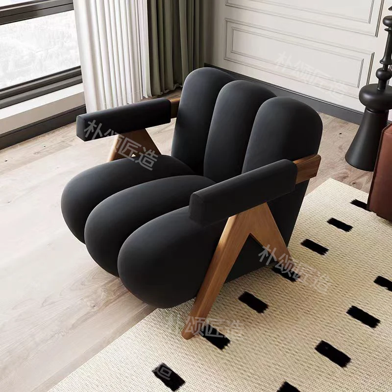 Soft Unique Living Room Sofas Chair Single Kawaii Wood Armchair Sofas Chair Nordic Lounge Luxury Woonkamer Banken Home Furniture