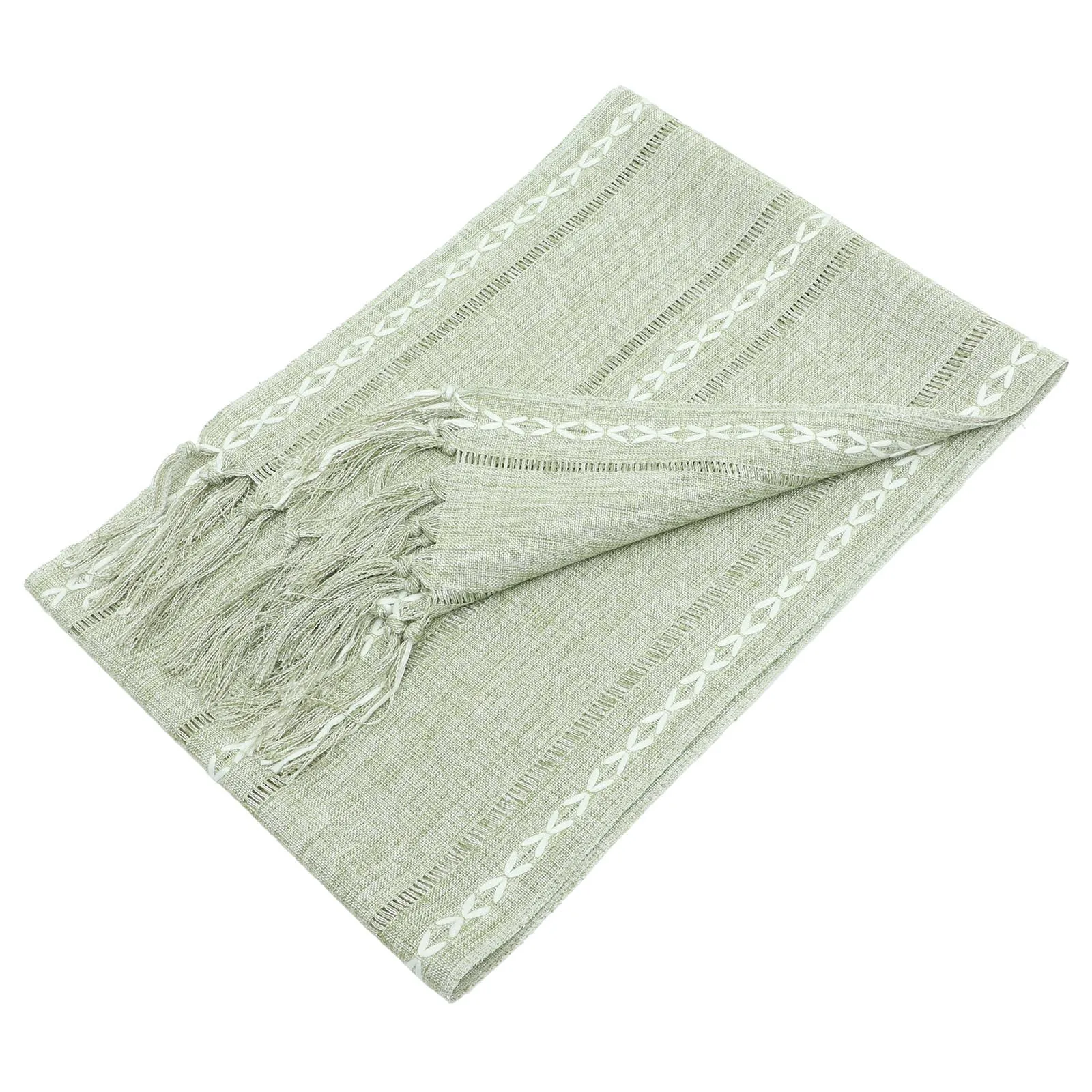 

Rustic Tassel Table Runner Farmhouse Style Long Dining Table Room Party Decor Wedding Banquet Decorative Cover