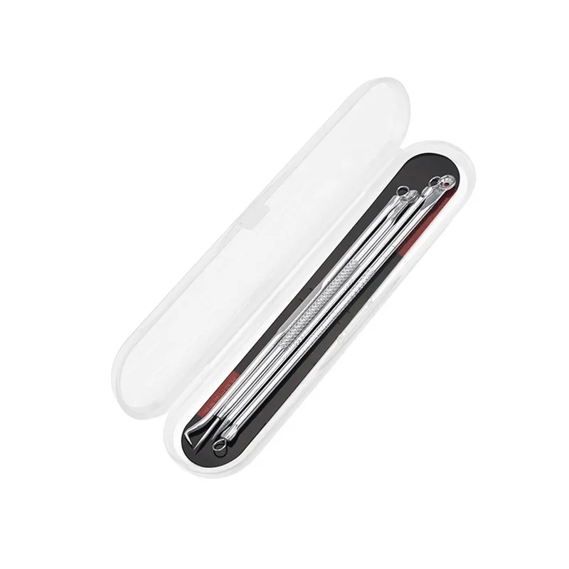 4 stks/set Mee-eter Acne Remover Set Smet Schoonheid Huidverzorging Porie Cleanser Naald Rvs Puistje Naalden Removal Tools