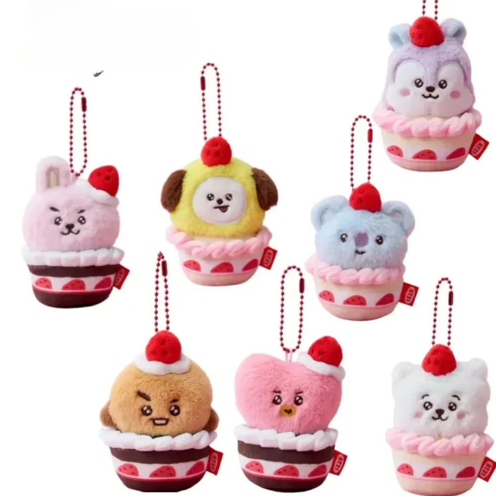New BT 21 Keychain Plush Tata Creative Anime Peripheral Cartoon Keychain Personality Cute Backpack Decorative Doll Pendant