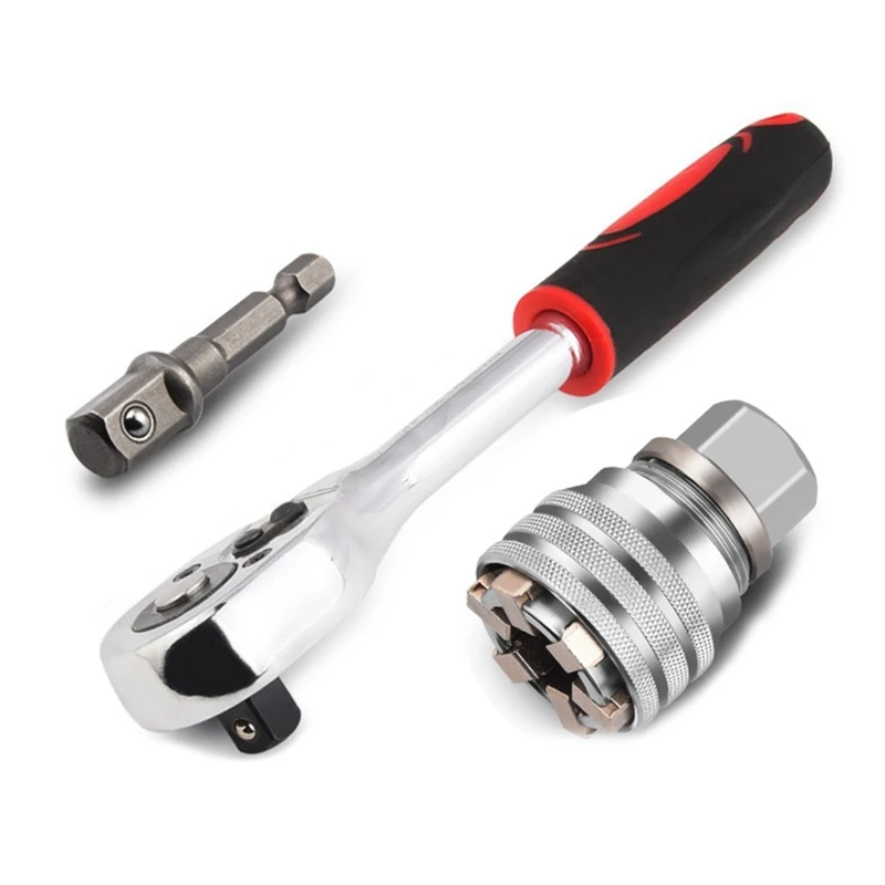 

3-Piece Socket Hand Drill Socket Wrench Set Heightening Multifunctional Socket Wrench Universal Socket Set