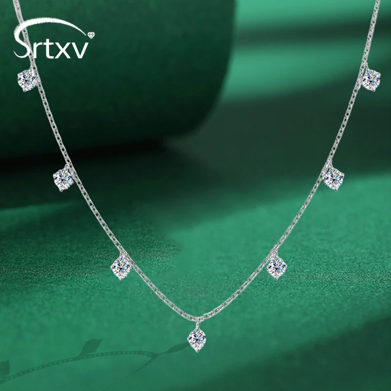 

100% Real Pure 925 Silver Round Cut Zircon Pendant Necklaces For Women Girls Dainty Stacking Party Neck Chain Wedding Xmas Gifts