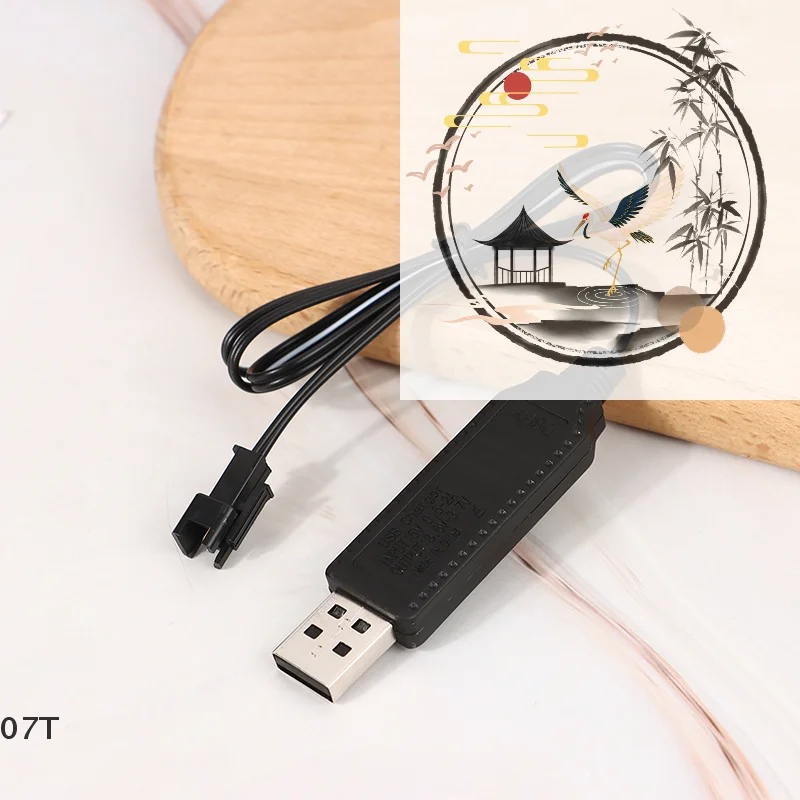 USB Charger Cable For 3.7V Lithium Battery Charger SM-2P Forward RC Car Aircraft Parts RC Quadcopter Toy Aircraft Accessories