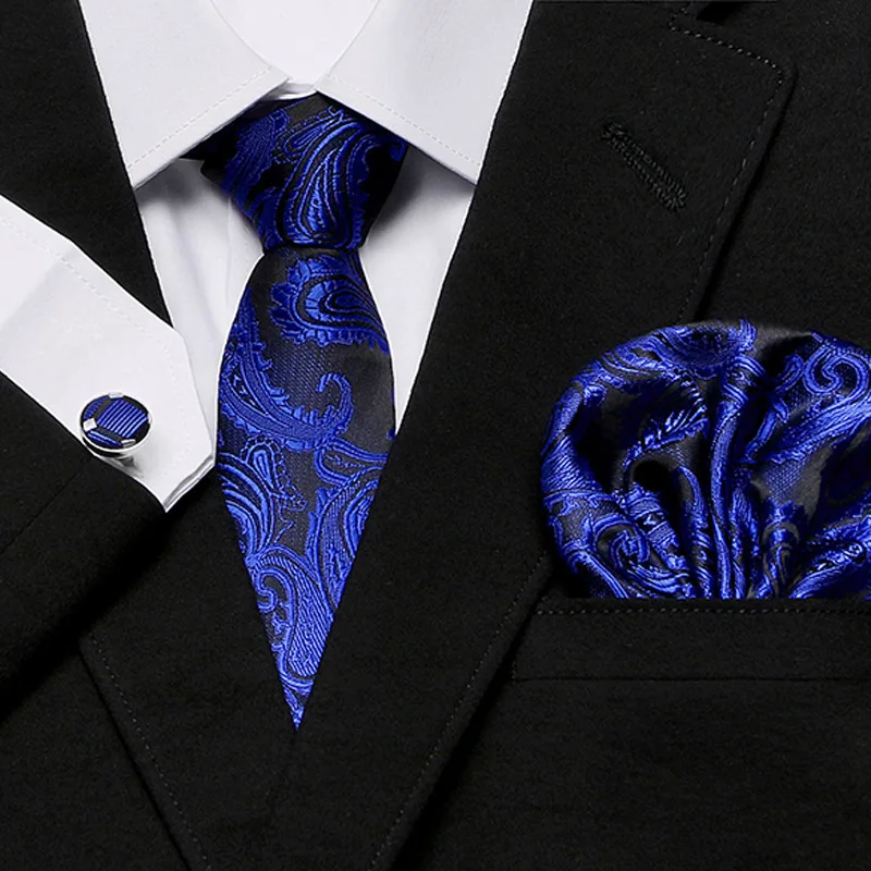 

Men's Tie New Hot Selling Cashew Flower Series European and American Fashion Tie Three Piece Set in Stock