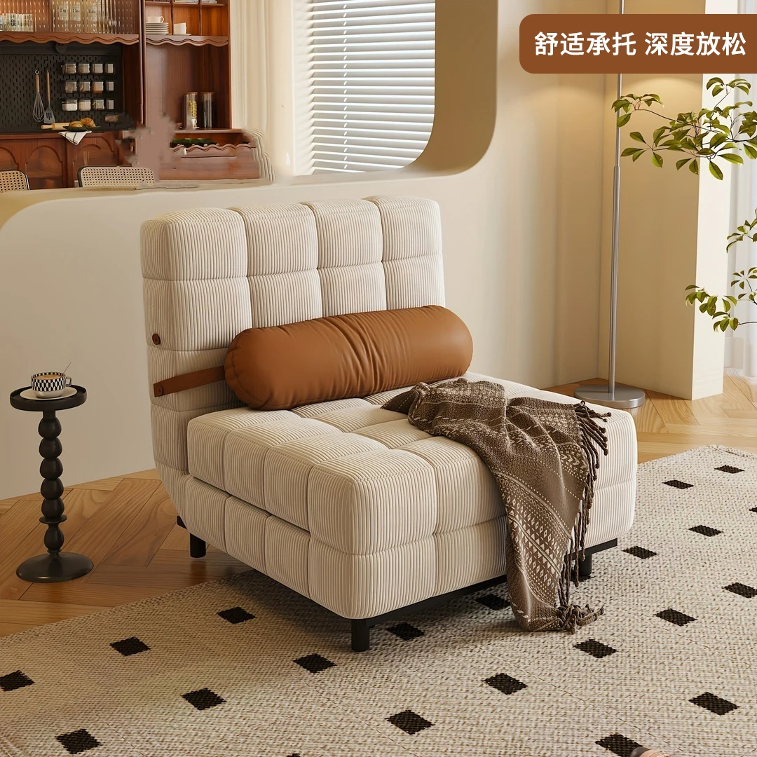 Cream sofa bed folding dual-purpose small apartment living room retro multi-functional single folding bed