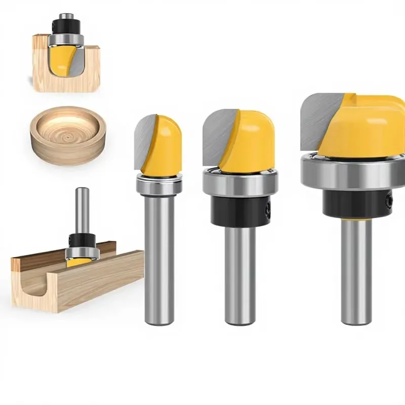 3-Piece Deep Round Bottom Router Bit Set, Lock Hole Cutter for Woodworking Engraving Machine