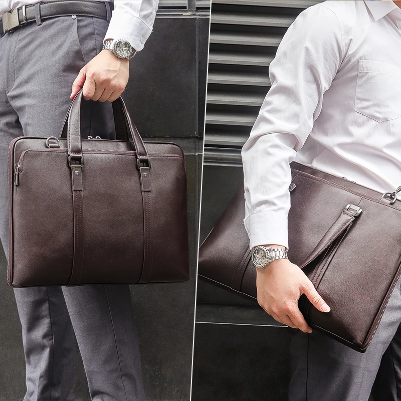 

Деловой офисный портфель, мужские кожаные сумки-мессенджеры, 14-дюймовая сумка для ноутбука, портфель из натуральной кожи для мужчин, офисная сумка для юриста