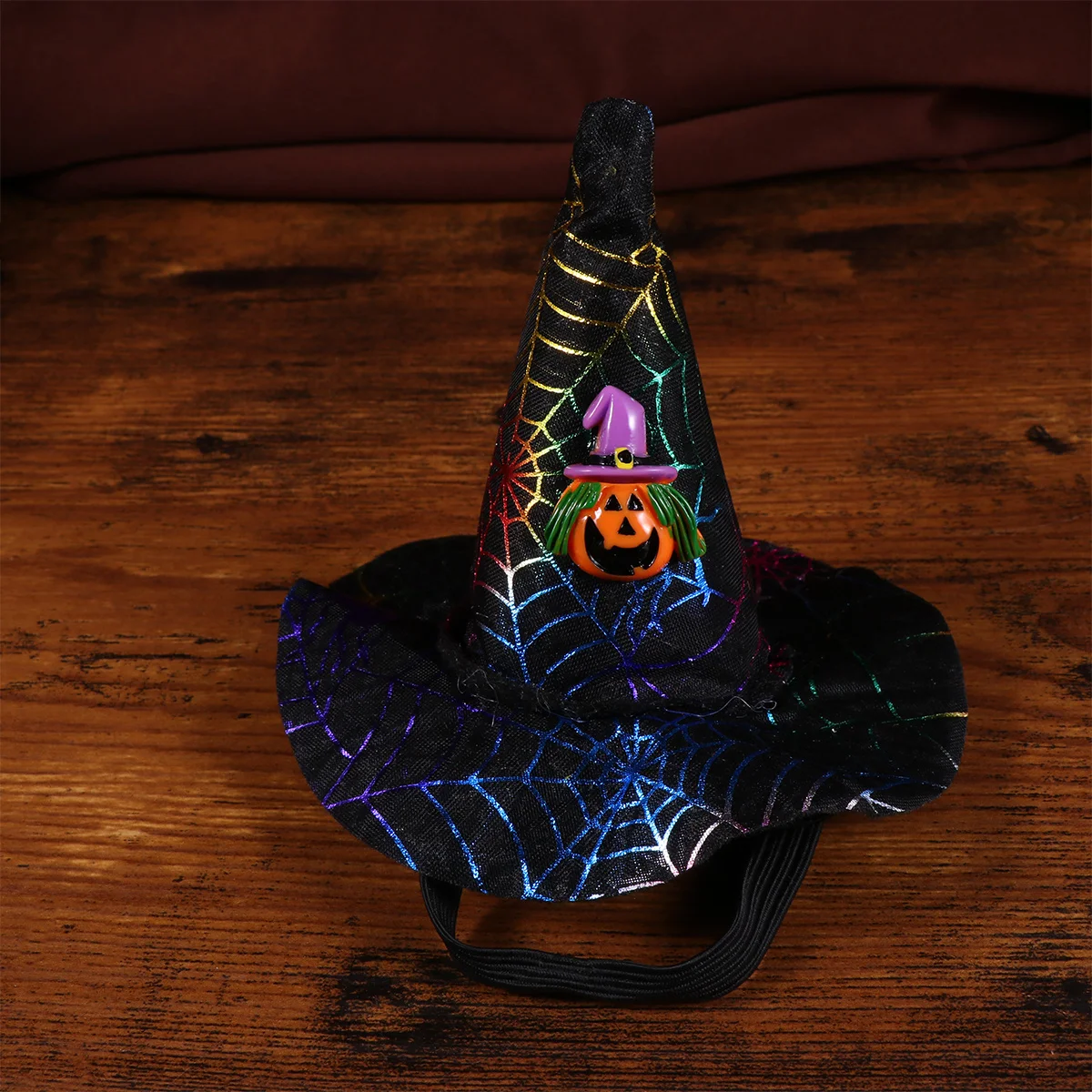 Chapeau de sorcière d'halloween pour animaux de compagnie, tissu doux et réglable, toile d'araignée de citrouille, chapeau de fête Cosplay drôle pour chiens et chats, décor de Cosplay pour animaux de compagnie